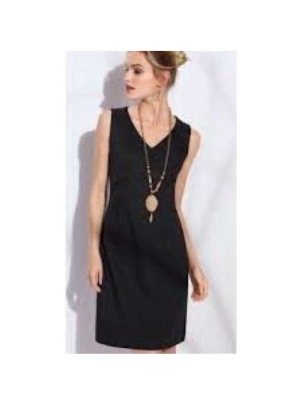 CABI After Five Dress, Size M, Black, Front Wrap Sleeveless #497 Light Knit